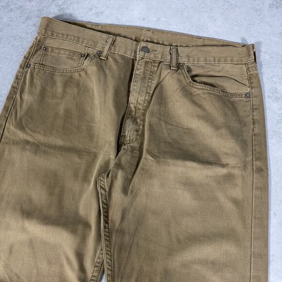 Levi’s 505 Straight Fit Khaki Denim Jeans Classic Work Style - Size: 38x34 - Picture 2 of 9